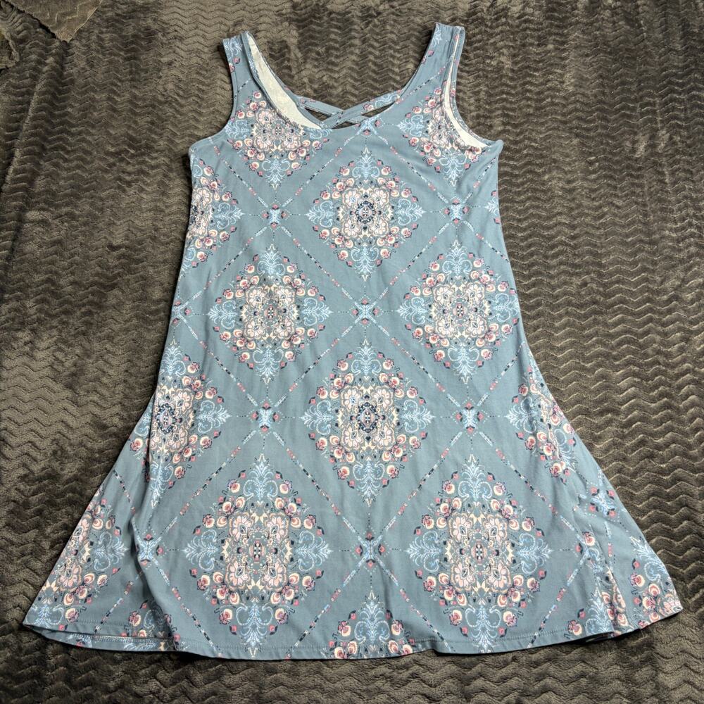Mudd Floral Dress Blue Grey size Large